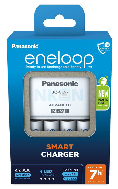 Panasonic Eneloop laturi ja 4kpl AA NiMH-akut