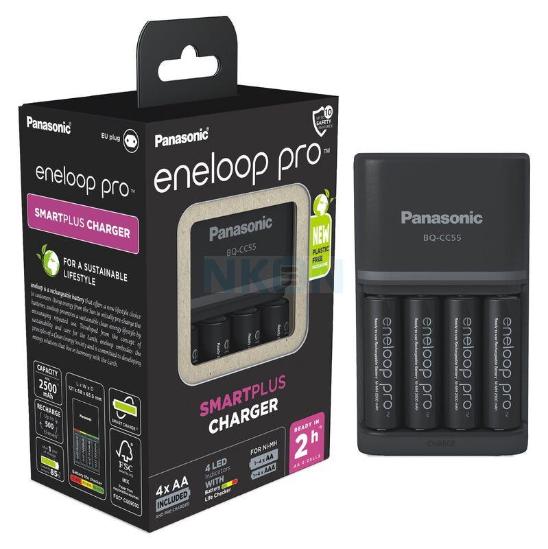 Panasonic Eneloop Pro laturi ja 4kpl AA NiMH-akut