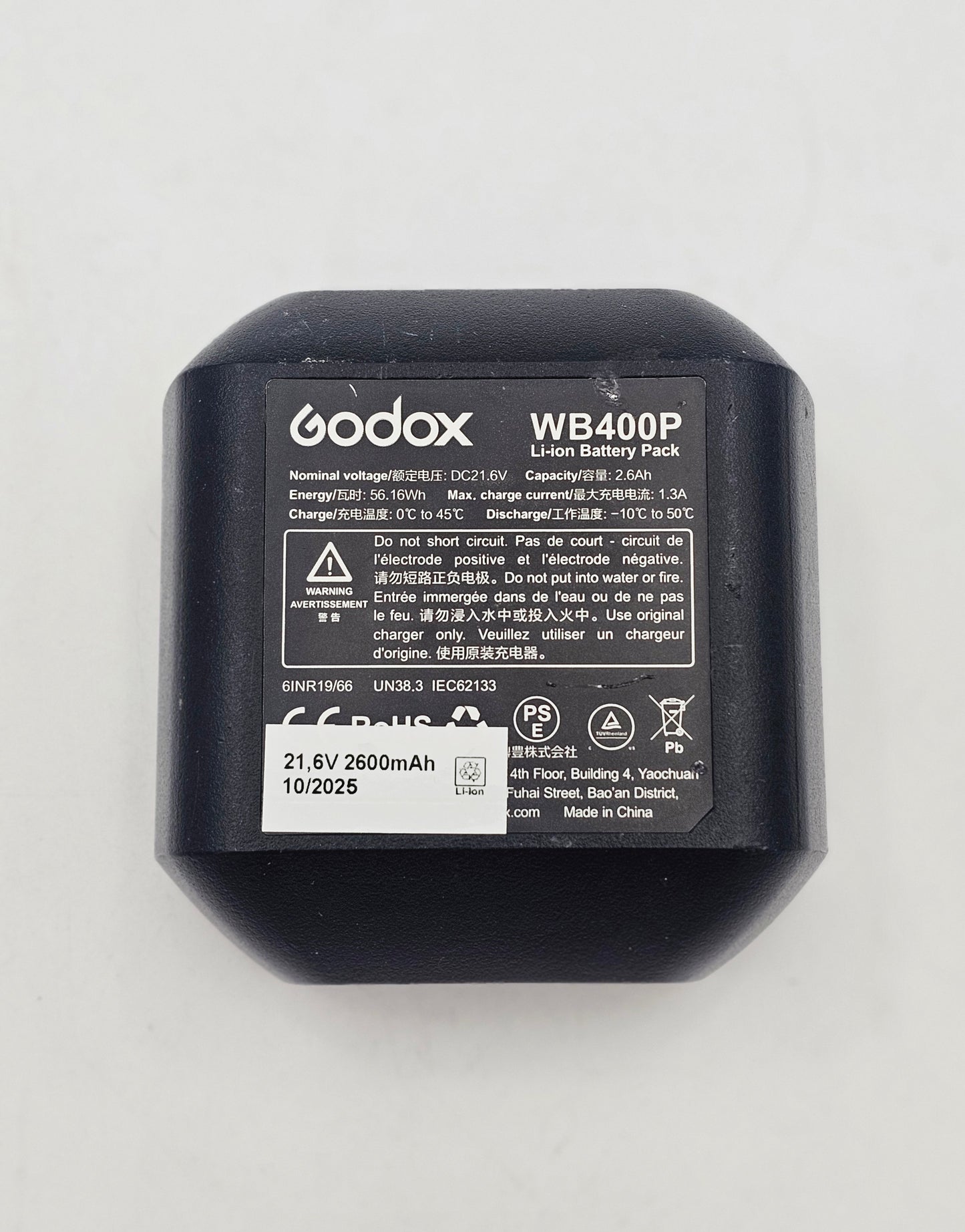 GODOX WB400P kennotus 21,6V 2600mAh Li-Ion SONY